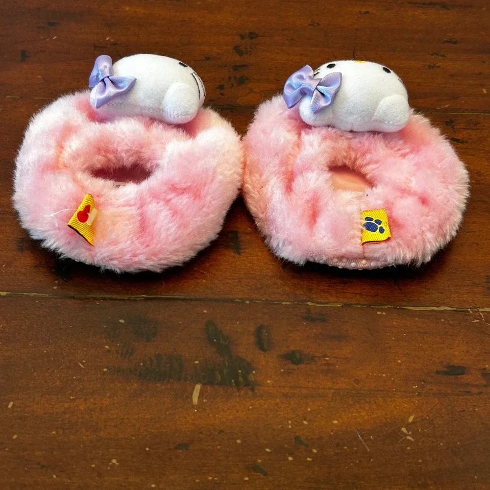 Build-A-Bear Hello Kitty Fuzzy Slippers Pink Plush Toy Accessory OS Sanrio EUC